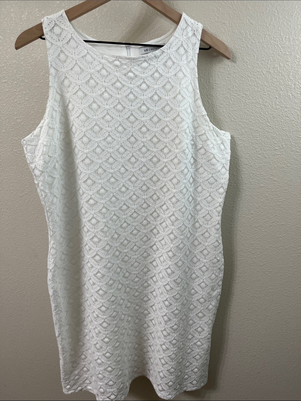 Liz Claiborne White Lace Knee-length Sheath Dress